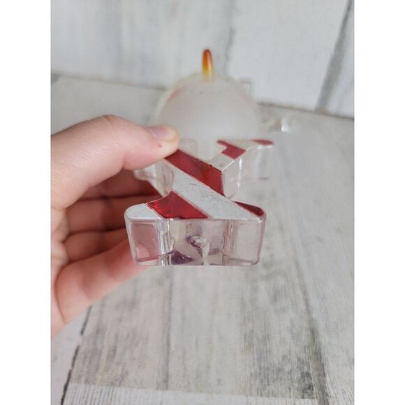 Snowman Joy candy cane striped face ornament Xmas decor - Picture 4 of 11